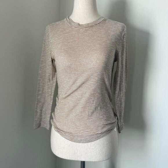 Vince Brown and White Striped Top Size Small - Picture 1 of 6